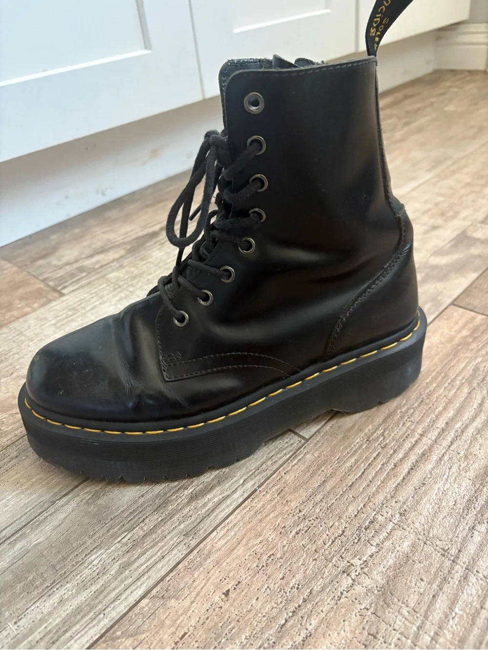 Dr. Martens LEFT shoe ONLY Black Jadon Platform Lace-Up Boot Sz 8 Men Sz 9 women